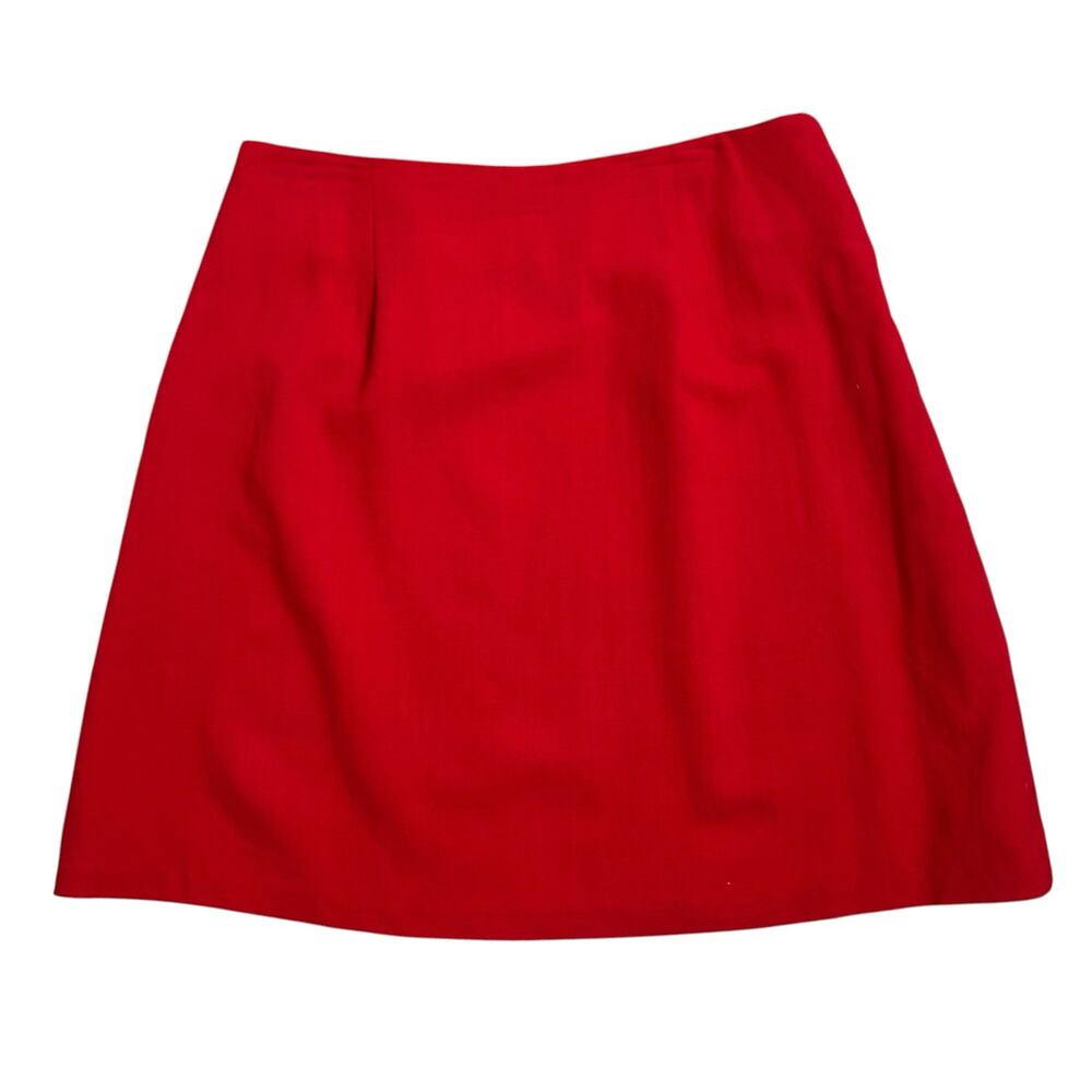 Vintage Finity Red 100% Wool Skirt Size 8